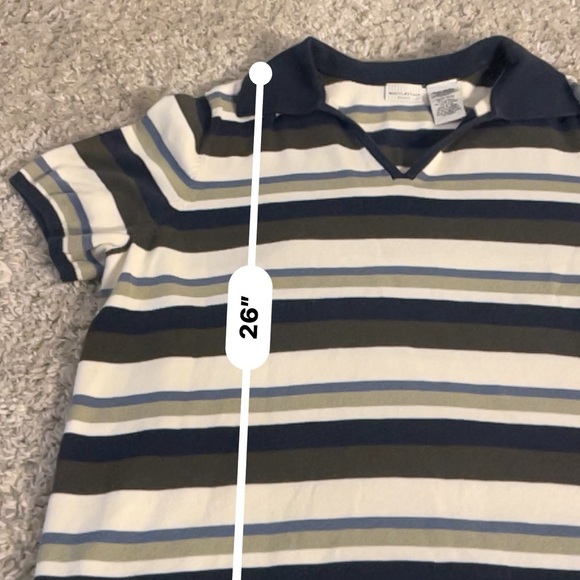 White Stag Fine Knit Striped Collared Short Sleeve Sweater Sz 18/20 EUC - Picture 3 of 9